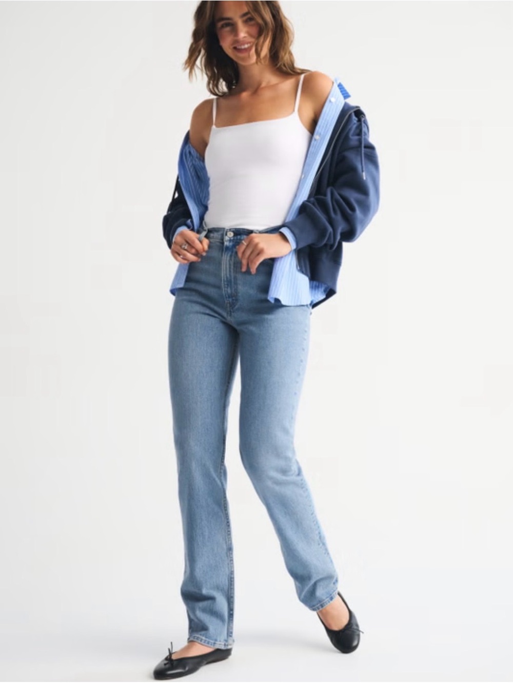 Abercrombie & Fitch Ultra High Rise 90s Straight Stretch Jean Size 10/30 Short